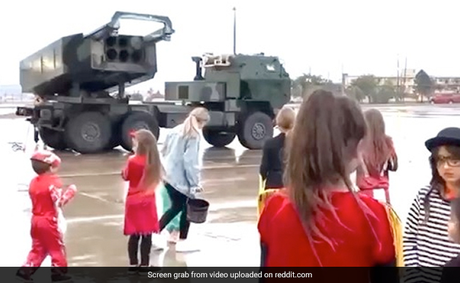 Viral Video Shows US Army HIMARS Shooting Candies For Children On Halloween