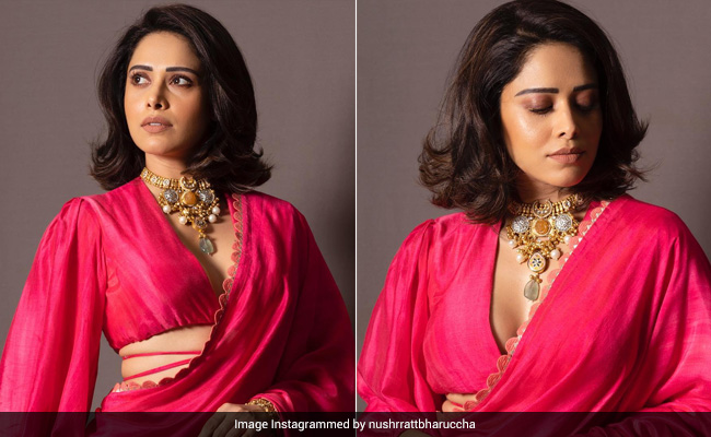 Nushrratt Bharuccha In A Glorious Pink <i>Saree</i> Is Giving Serious Indian Princess Vibes
