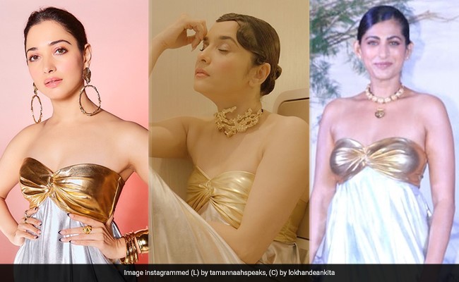 Tamannaah Bhatia, Ankita Lokhande Or Kubbra Sait, This Two-Toned Metallic Dress Runs On Their Minds