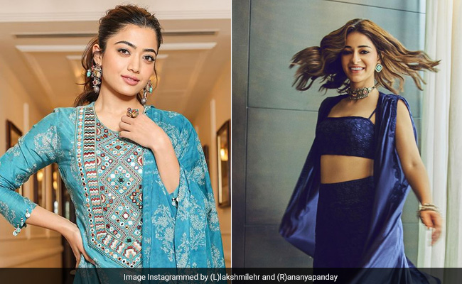 Like Rashmika Mandanna, Janhvi Kapoor And More, Ace Different Styles Of Blue Ethnic Wear For The Wedding Season