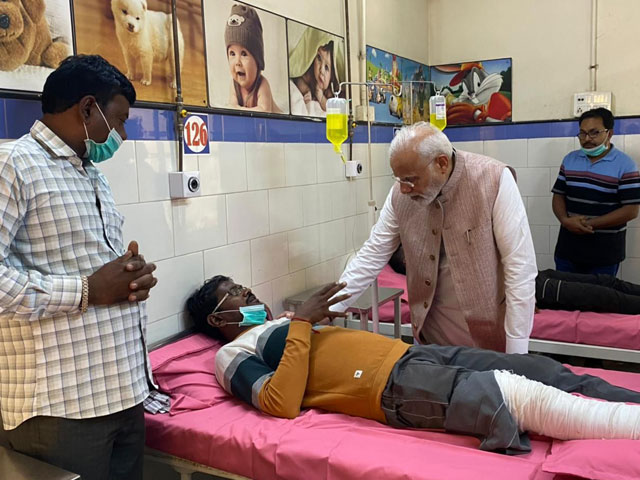 PM Modi Visits Gujarat Hospital, Meets Those Injured In Bridge Collapse