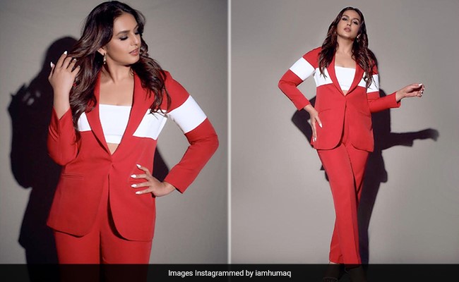 Huma Qureshi In A Bright Red Pantsuit Is Fun, Fabulous And Fierce In Every Way
