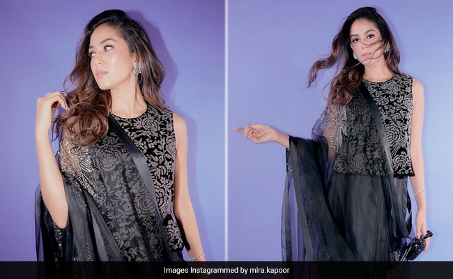 For Mira Rajput, A Black <i>Saree</i> Or A Black Dress, They're Just As Chic