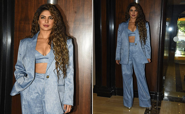 Priyanka Chopra In A Three-Piece Blue Pantsuit Takes Power Dressing To A Whole New Level