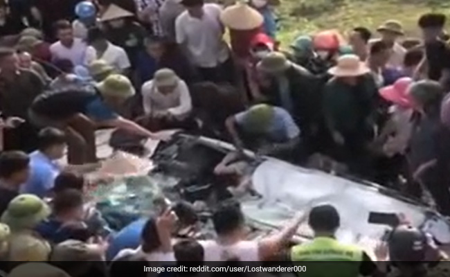 Video Shows Narrow Escape For Driver After Car Crushed In Accident