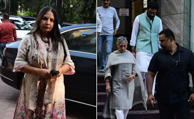 Jaya Bachchan-Abhishek And Shabana Azmi Attend Filmmaker Rakesh Sharma's Prayer Meet