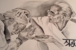 UP Artist Pays Tribute To PM Modi's Mother With 6-Foot Portrait UP Artist Pays Tribute To PM Modi's Mother With 6-Foot Portrait