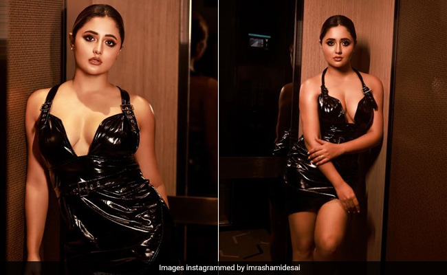 Rashami Desai Brings Out Her 'Main Character Energy' In A Striking Black Latex Halter Dress