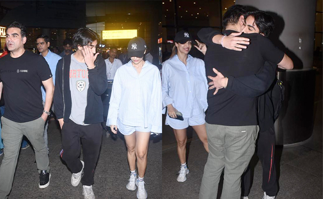 Malaika Arora, Arbaaz Khan And Son Arhaan's Reunion At The Airport