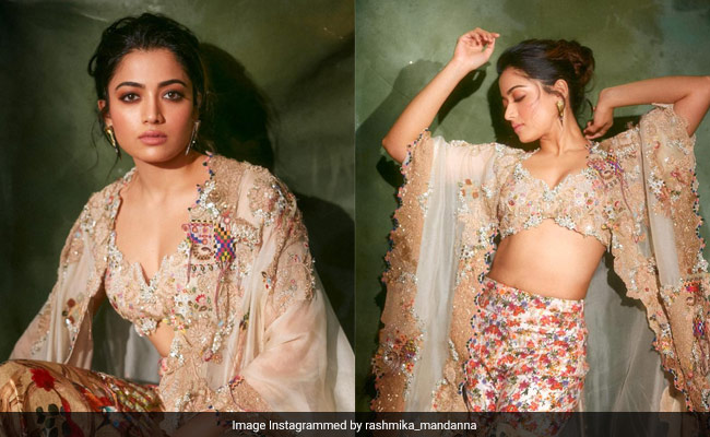 Rashmika Mandanna In Shimmering Embroidered Ethnic Co-Ords Is Closing 2022 With A Bang