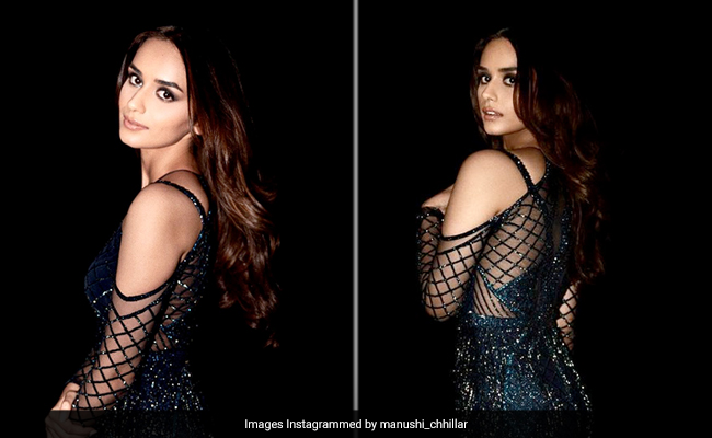 Manushi Chhillar's Glam Game Is Only Getting Stronger In An Embellished Sheer Falguni Shane Peacock Gown