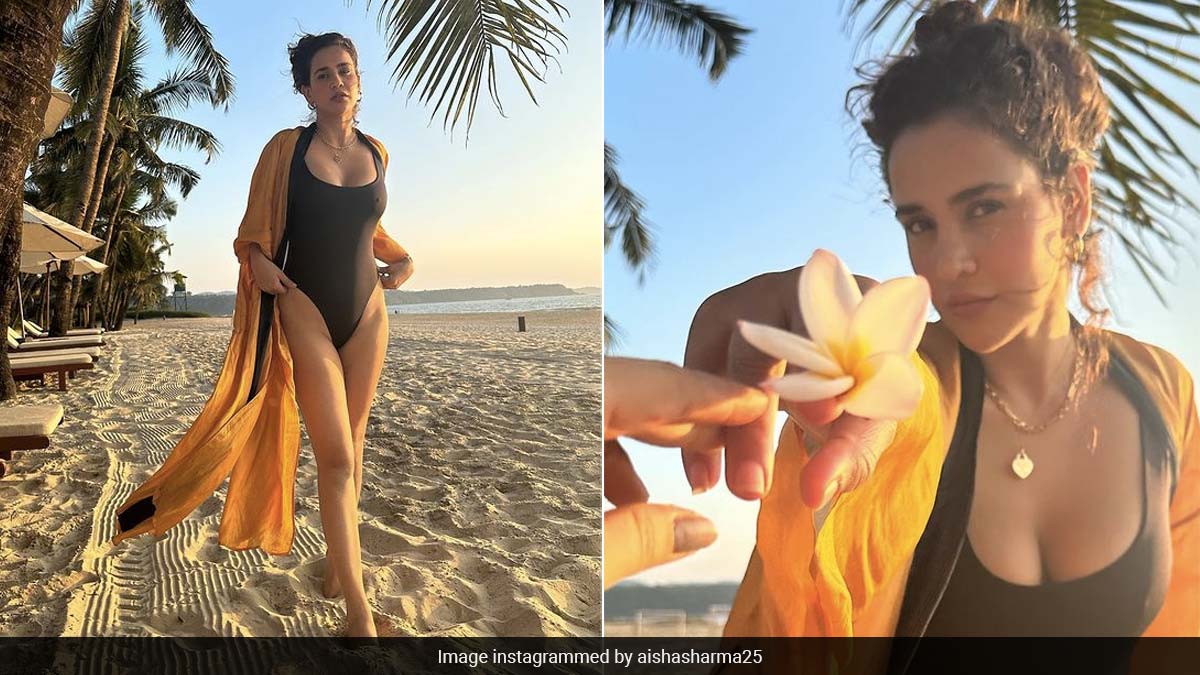 Aisha Sharma Needs Nothing More Than A Black Swimsuit And Golden Sunset To Turn Heads In Her Direction