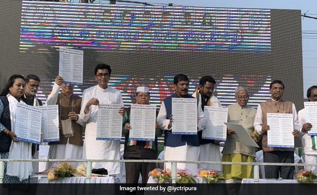 Tripura BJP MLA Joins Congress At Mega Rally Ahead Of Assembly Elections