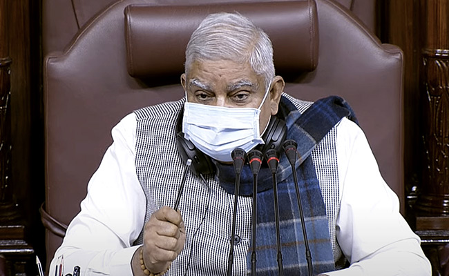 Covid Caution: Rajya Sabha Chairman Jagdeep Dhankhar Asks MPs To Mask Up