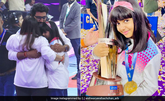 Abhishek Bachchan Hugs Aishwarya Rai And Daughter Aaradhya After His Team Wins Big At Pro Kabaddi Final. See Pics