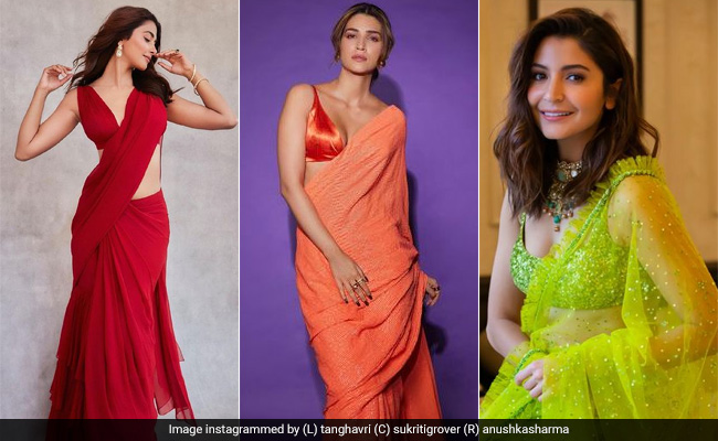 From Pooja Hegde To Kriti Sanon, Celebrity <i>Sarees</i> For The Wedding Season Are Brighter Than Ever