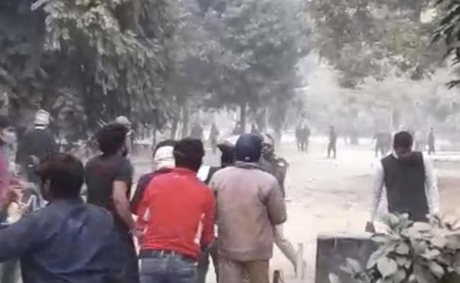 Video: Violence At Allahabad University, Stones Thrown, Bike Set On Fire