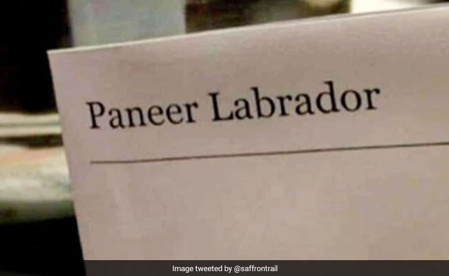 Restaurant Writes 'Paneer Labrador' Instead of 'Lababdar', Leaves Internet In Splits