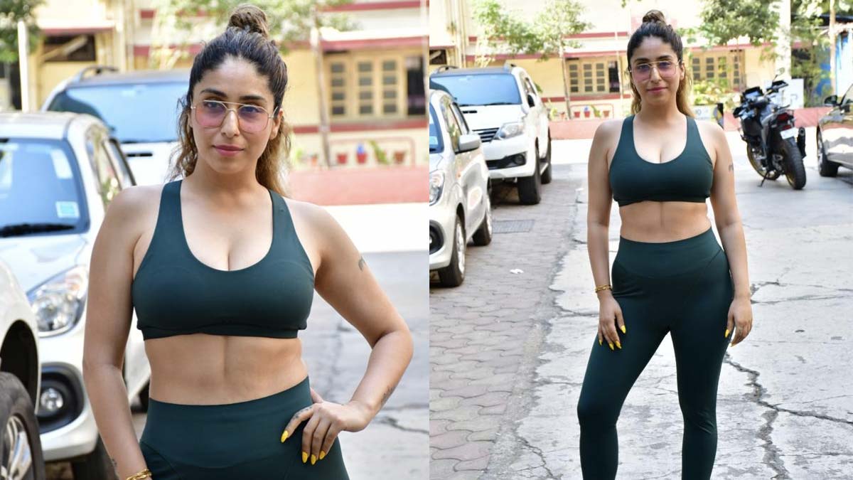 Adding Holiday Colour With A Sporty Touch Is Neha Bhasin In A Chic Green Workout Set