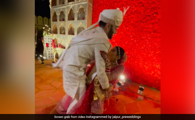 Watch: Bride And Groom's Romantic Moment Turns Hilarious As Both Fall On Stage