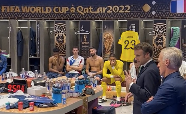 Video: "Proud Of You" - Macron In Dressing Room After Heartbreak For France