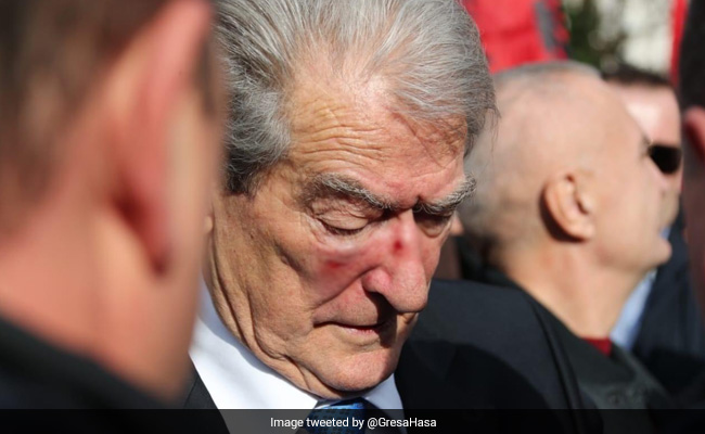 Watch: Albanian Leader Punched In Face While Leading Protest