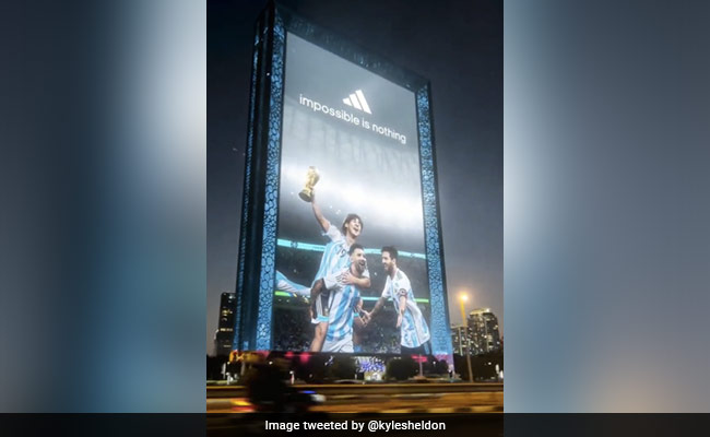 Watch: Messi On World's Largest Frame In Dubai After World Cup Victory