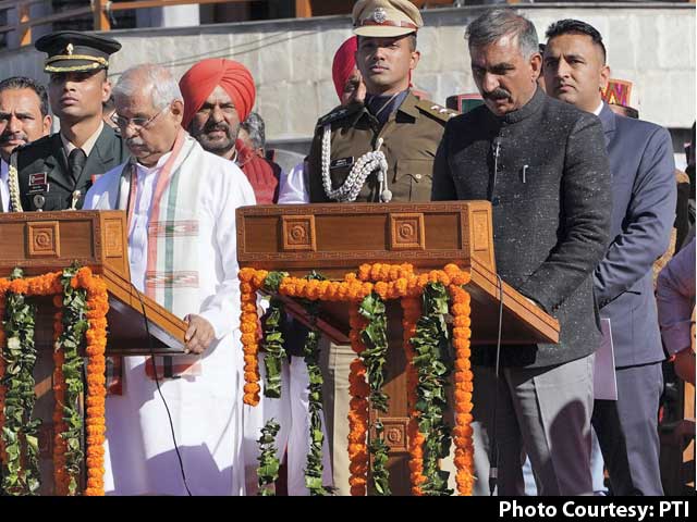 Sukhvinder Sukhu Takes Oath As Himachal Chief Minister, Gandhis Attend