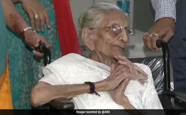 PM Modi's Mother, 99-Year-Old Heeraben Modi, Casts Vote In Gandhinagar