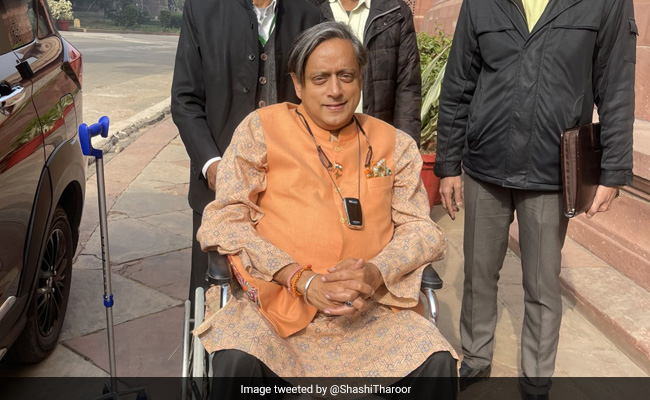 "Temporary Disability Taught Me...": Shashi Tharoor After Entering Parliament In Wheelchair