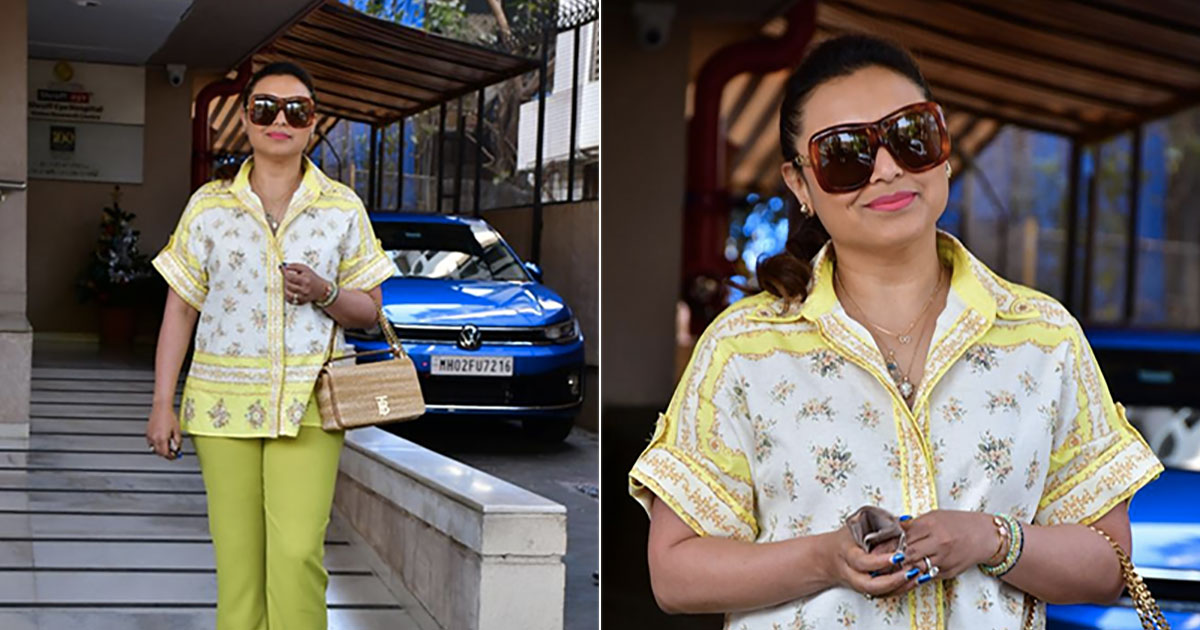 Rani Mukerji Adds A Pop Of Christmas Colour In Lime Green Pants And A Printed Shirt