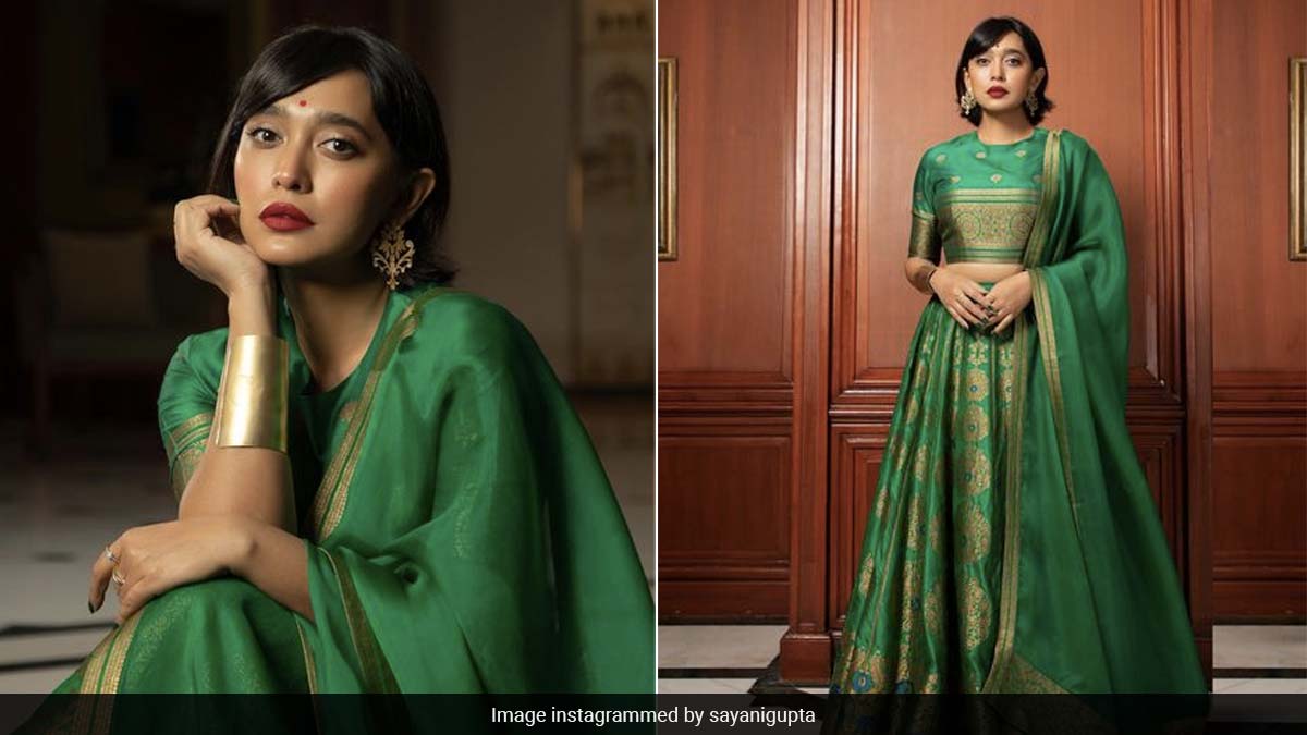 Sayani Gupta Aces The "Green Wedding" Look In This Ethereal Lehenga