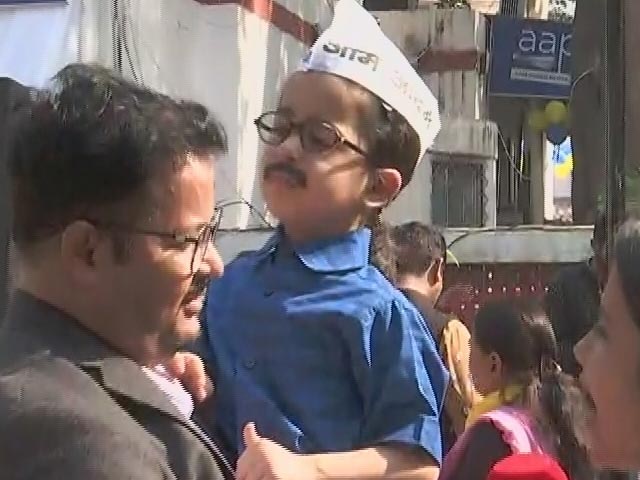 Junior Kejriwal "Baby Mufflerman" Is Big Draw Amid AAP Frenzy In Delhi