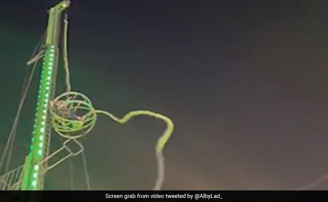 Watch: Terrifying Moment When A Slingshot Ride In London Snapped, Trapping 2 People Inside