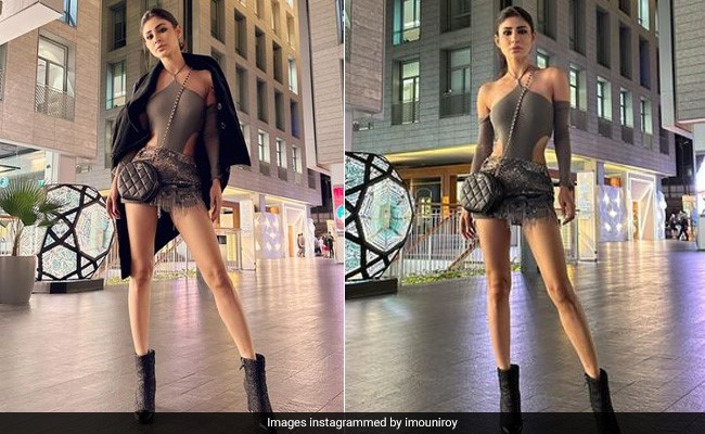 Mouni Roy's Stylish Bodysuit And Embellished Skirt Is One Classy OOTD