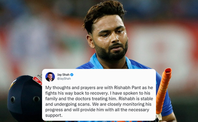 Delhi-Dehradun Car Accident: ऋषभ पंत को लेकर जय शाह ने ट्वीट कर दी ये जानकारी Delhi-Dehradun Car Accident: ऋषभ पंत को लेकर जय शाह ने ट्वीट कर दी ये जानकारी