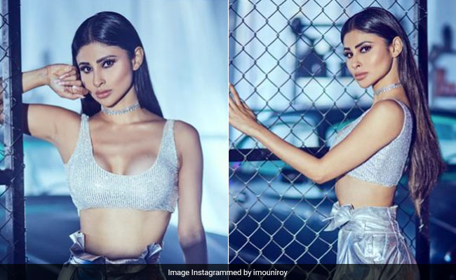 Our Monday Looks Far From Dull With Mouni Roy Dazzling In A Silver Crop Top And Pants