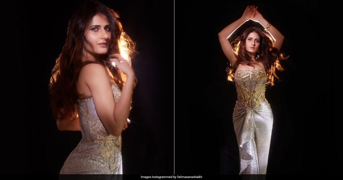 Fatima Sana Shaikh Sprinkles Her "Stardust" In A 3D Pleated Strapless Gown