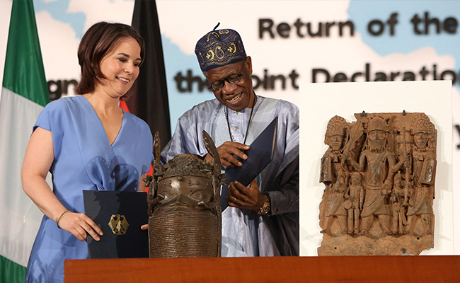 In Pics: Germany Returns Over 20 Artefacts Looted In 19th Century To Nigeria