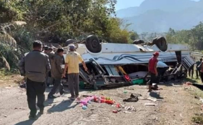 7 Killed, Many Critical As School Bus Overturns In Manipur