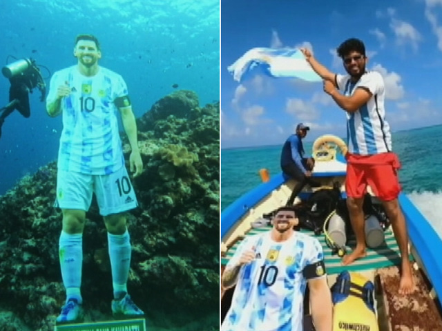 Fan Puts Messi Under Water