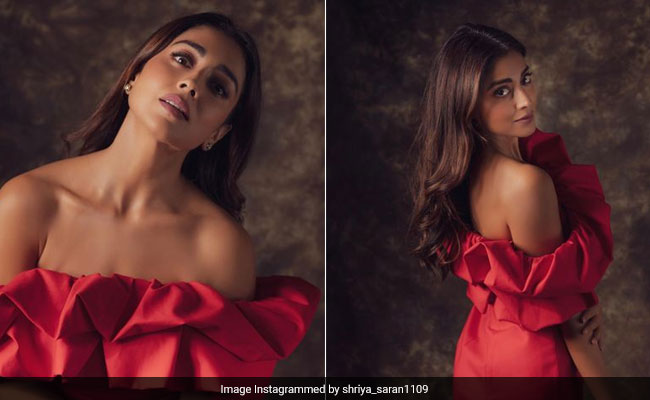 Shriya Saran Celebrates Dhrishyam 2's 200-Crore Success With Stunning Red Dress