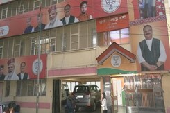 Ahead Of Results, Posters Of PM, Chief Minister Jai Ram Thakur At BJP's Himachal Office Ahead Of Results, Posters Of PM, Chief Minister Jai Ram Thakur At BJP's Himachal Office