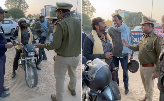 VIDEO: नहीं देखा होगा ट्रैफिक पुलिस का ऐसा रूप, ट्रिपलिंग करने वाले सड़क पर ही हुए पानी-पानी!