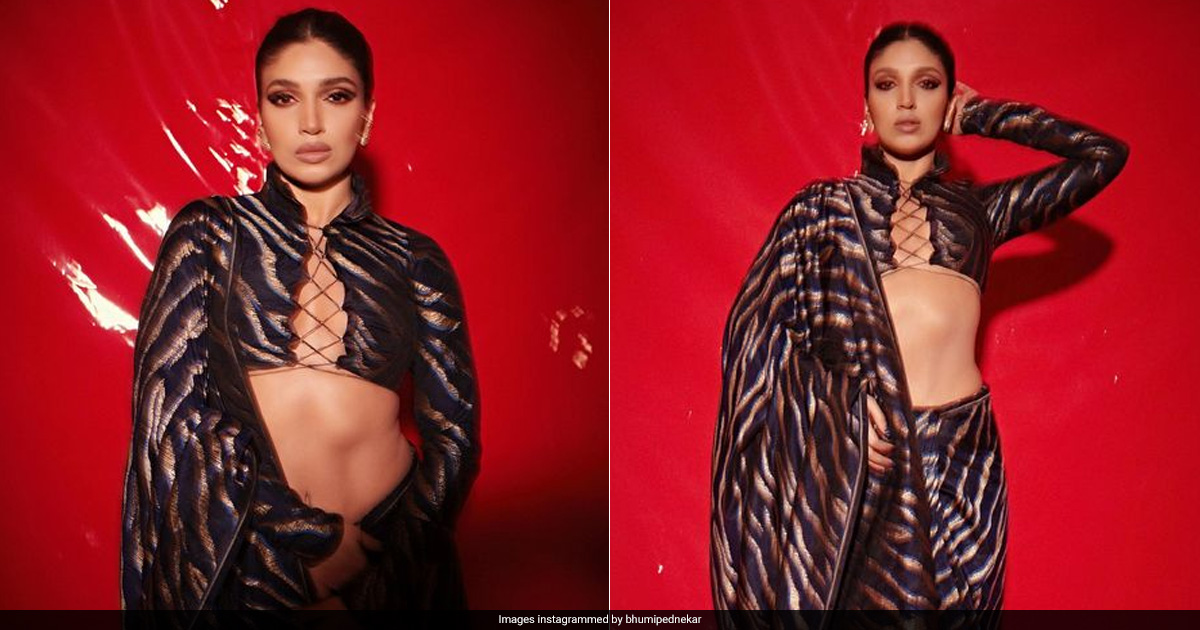 Bhumi Pednekar's Animal Print Saree With A Lace-Up Blouse Is The Six Yards In The Boldest Avatar You've Ever Seen