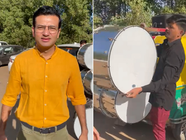 With Dhol, BJP Gears For Huge Celebration As Trends Suggest A Sweep In Gujarat