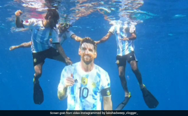 Watch: Lakshadweep Fans Install Lionel Messi Cutout 100 Feet Deep In Arabian Sea