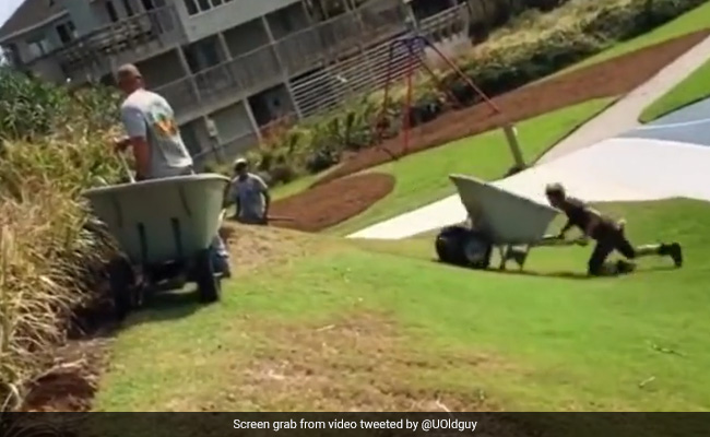 Watch: Hilarious Moment As Cart Carrying Mud Falls Over A Man
