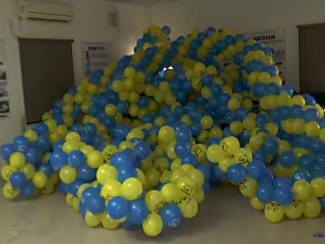 With Balloons, Dhol, AAP In Celebration Mode For Delhi Civic Poll Results