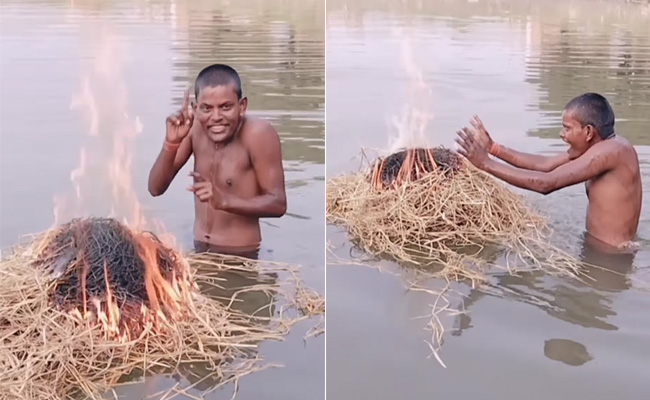 VIDEO: ठंडे पानी में नहाने के लिए शख्स ने अपनाया गजब का धांसू जुगाड़, हंस-हंस कर हो जाएंगे लोटपोट